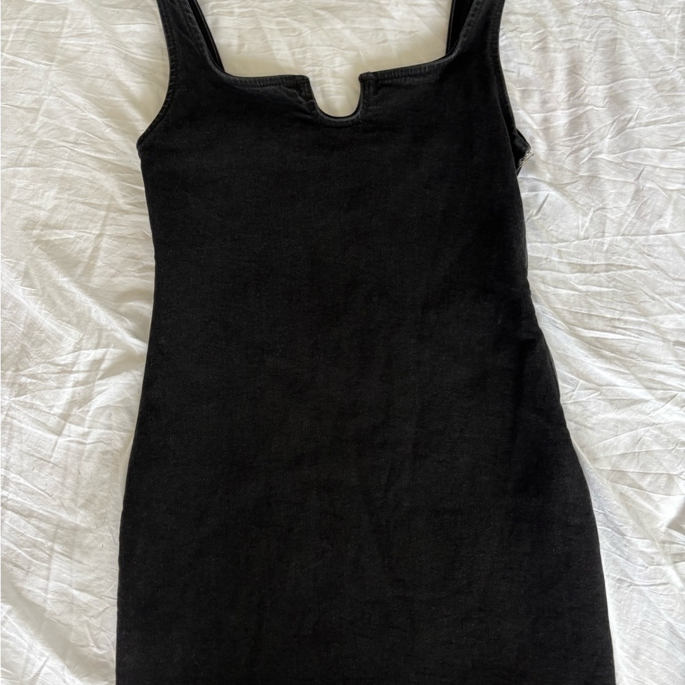 Zara Black Denim Mini Dress Size Medium